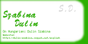szabina dulin business card